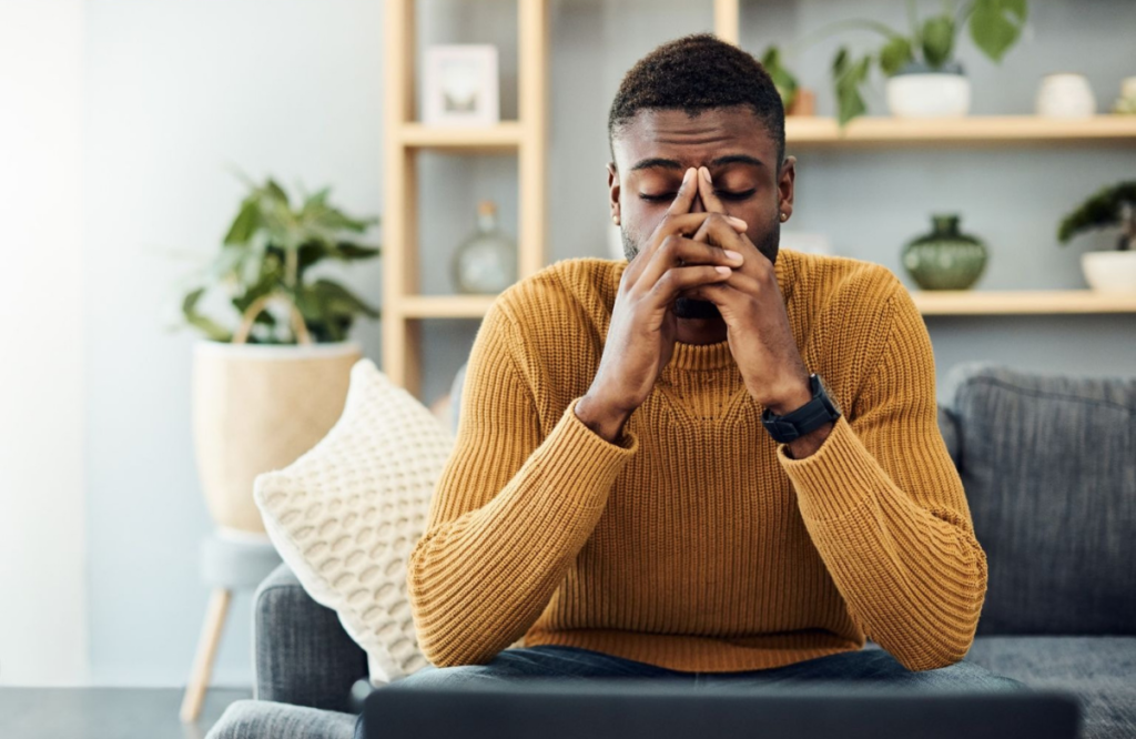 Father experiencing stress and burnout